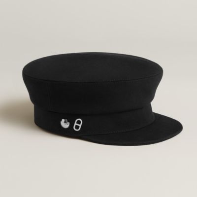 HERMES ハンチングキャップ ベルト ブラック 57 リネン混 HERMES ハンチングキャップ ベルト ブラック 57 リネン混